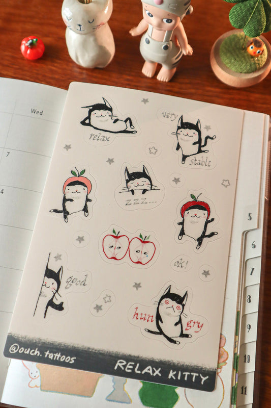 Relax Kitty Stickers