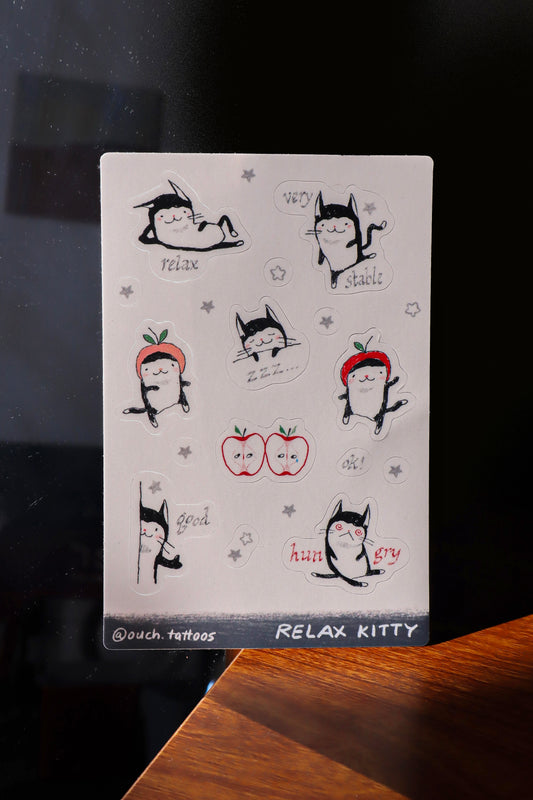 Relax Kitty Stickers